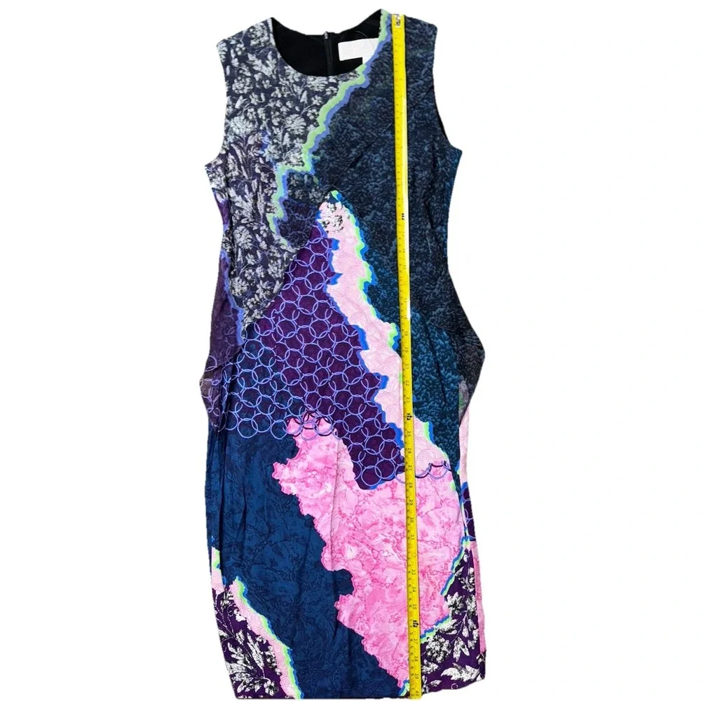 Peter Pilotto Purple Pink Colorful Abstract Print Sheath Shift Dress (40x15) - Picture 3 of 8